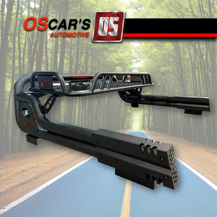 Roll Bar Cargo Mallet Full Size Canastilla y Pasamanos Negro texturizado - Oscar's Automotive 