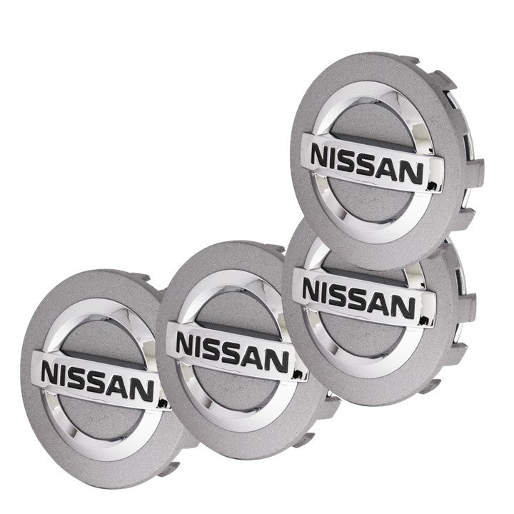 Tapon Centro De Rin OEM Np300 16-23 70mm Gris Logo Negro (4pzas)