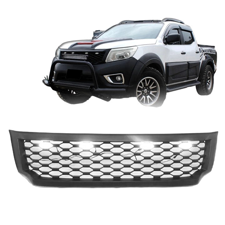 Parrilla deportiva tipo RAPTOR NP300 / Frontier 2016-2019 rasurada c/LED