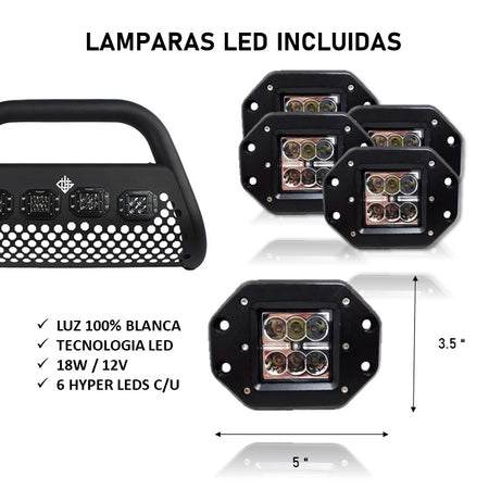 Burrera Ultra Bar LAMPX4 Negro Texturizado Go west - Oscar's Automotive 