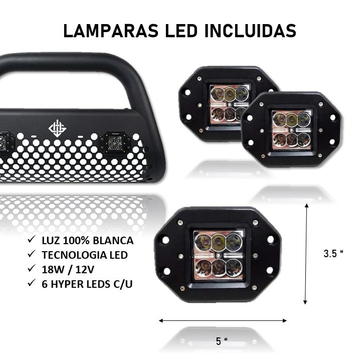 Burrera Ultra Bar LAMPX2 Negro Texturizado - Oscar's Automotive 