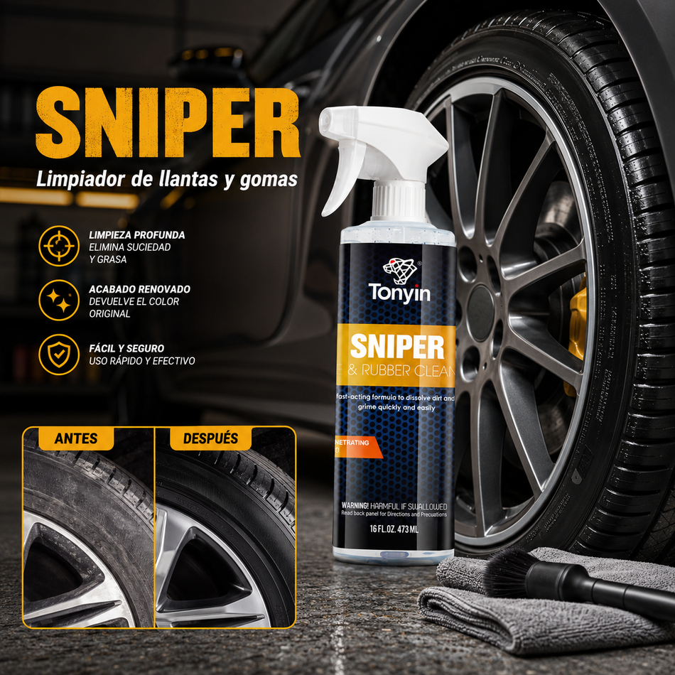 Limpiador Llantas / Gomas Sniper Tonyin 473ml Pieza