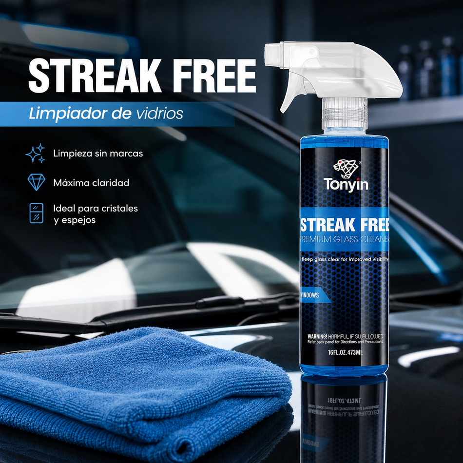 Limpiador Vidrios Streak Free Tonyin 473ml Pieza