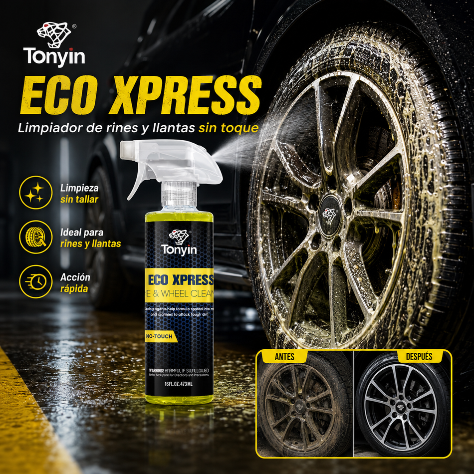 Limpiador Rines / Llantas Sin Toque Eco Xpress Tonyin 473ml Pieza