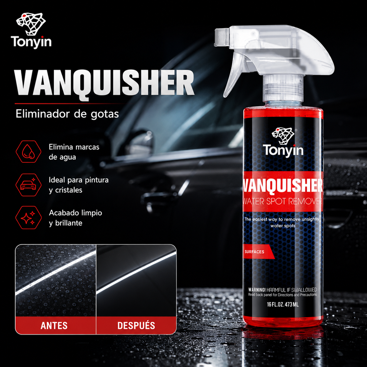 Eliminador Gotas Vanquished Tonyin 473ml Pieza - Oscar's Automotive 