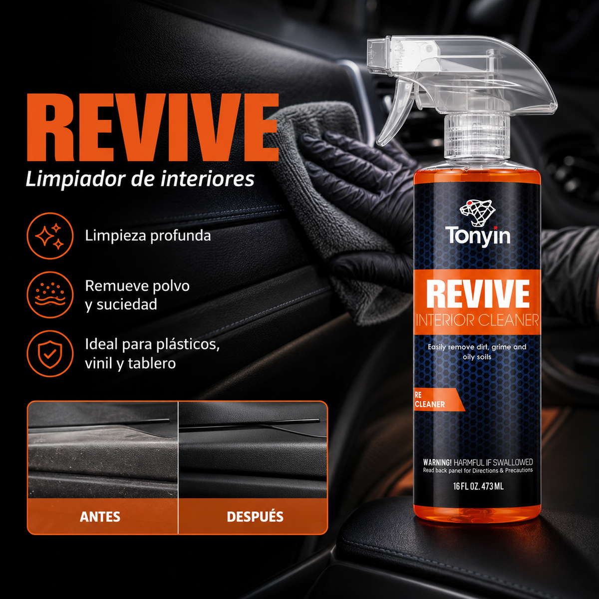 Limpiador Interiores Revive Tonyin 473ml Pieza - Oscar's Automotive 