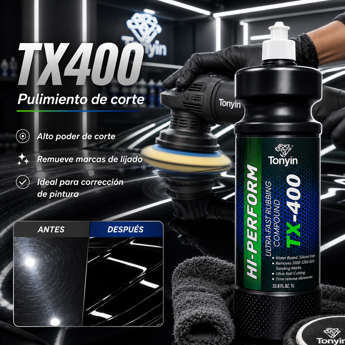 Pulimento Corte Tx400 Tonyin 250ml Pieza - Oscar's Automotive 