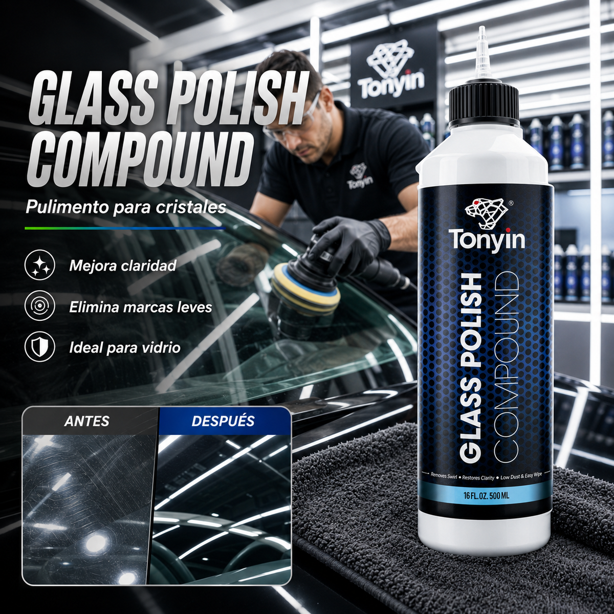 Pulimento Vidrios Tonyin 300ml Pieza - Oscar's Automotive 