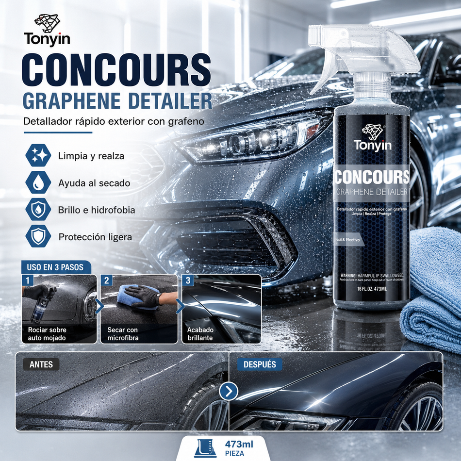 Detallador Rápido Exterior C/Grafeno Concourse Tonyin 473ml Pieza - Oscar's Automotive 