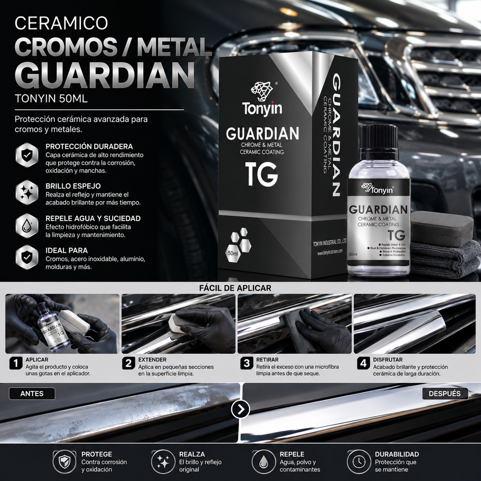 Ceramico Cromos / Metal Guardian Tonyin 50ml Pieza - Oscar's Automotive 