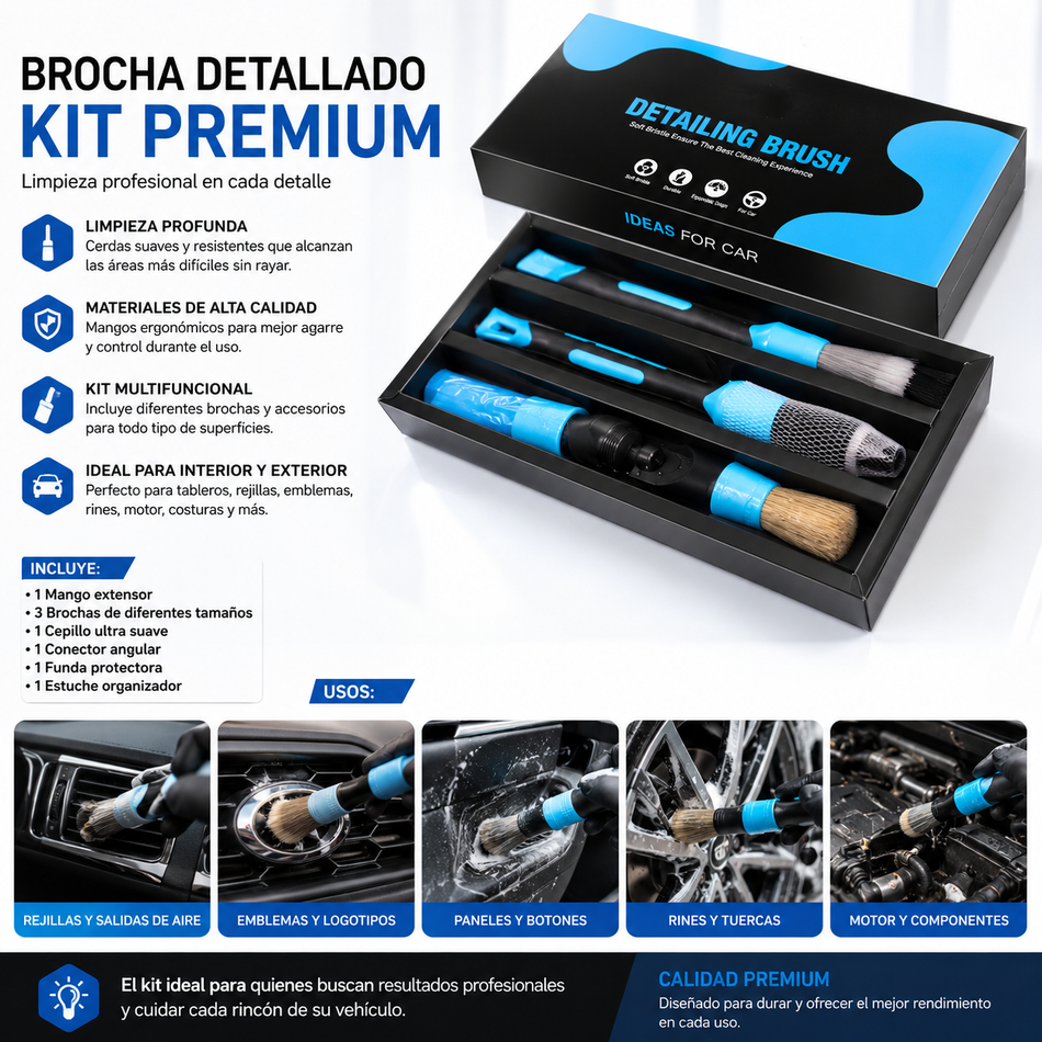 Brocha Detallado Kit Premium Tonyin Kit - Oscar's Automotive 