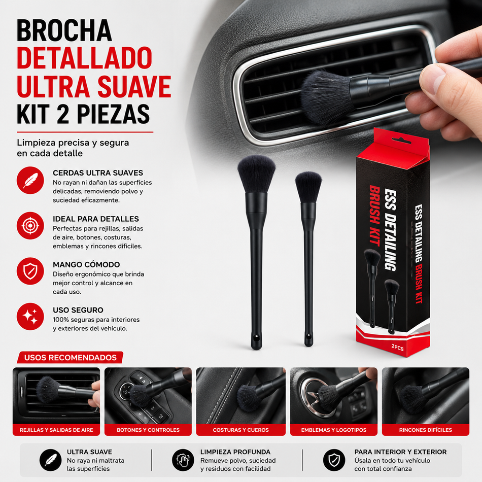 Brocha Detallado Ultra Suave Tonyin Kit - Oscar's Automotive 