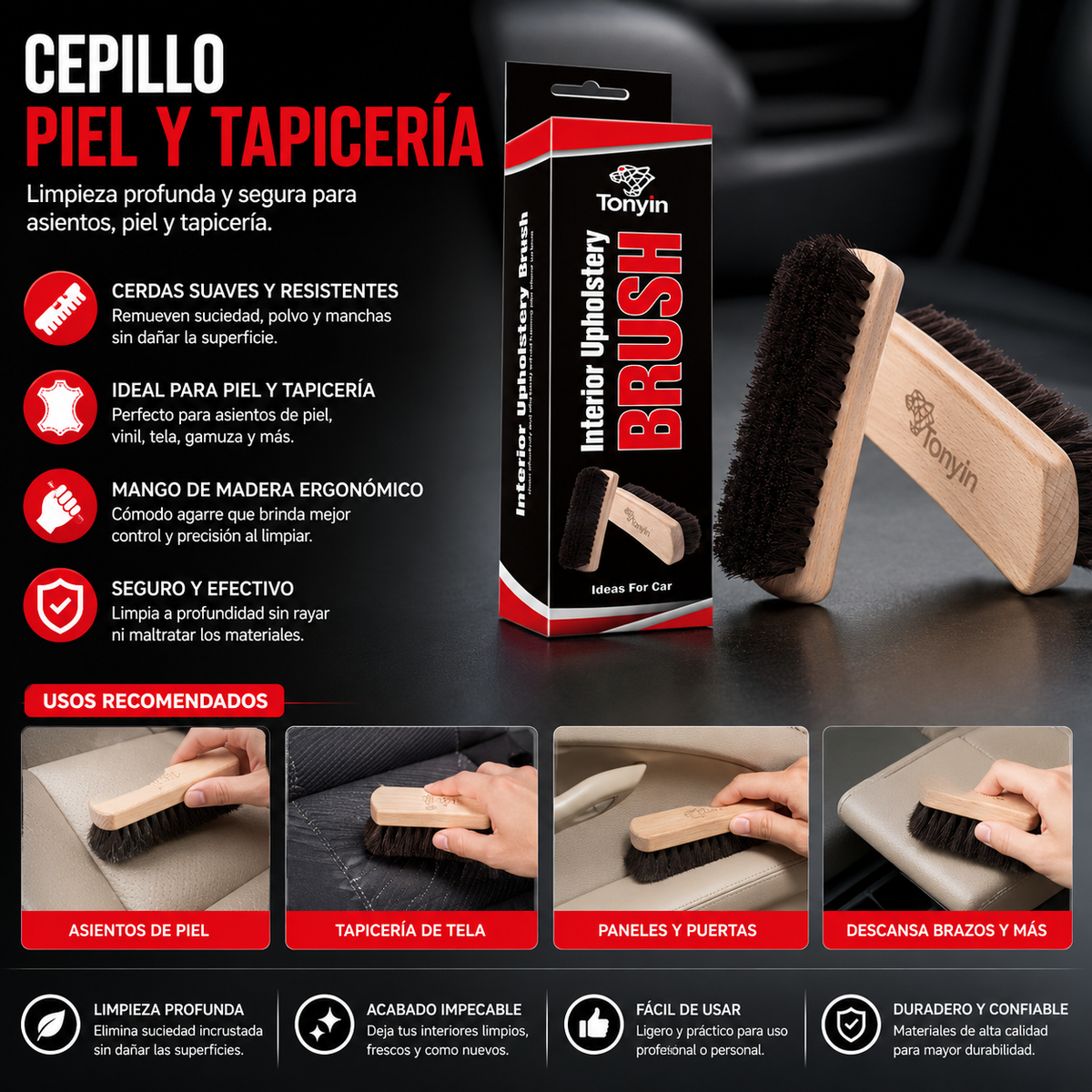 Cepillo Piel Y Tapiceria Tonyin Pieza - Oscar's Automotive 