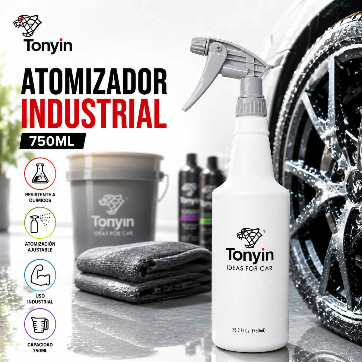 Atomizador C/Botella 750ml Industrial Resistente Quimicos Pieza - Oscar's Automotive 