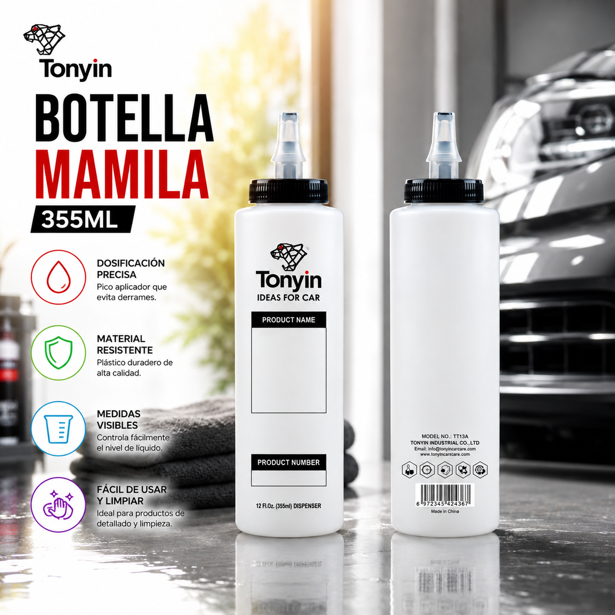 Botella Mamila 355ml Tonyin Pieza - Oscar's Automotive 