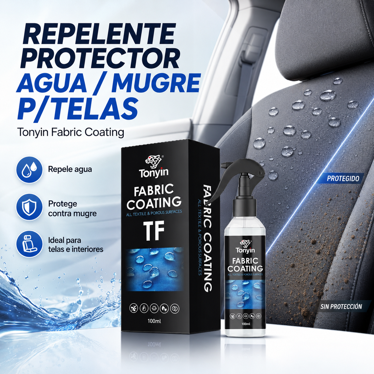 Repelente Protector Agua / Mugre P/Telas Tonyin 250ml Pieza - Oscar's Automotive 