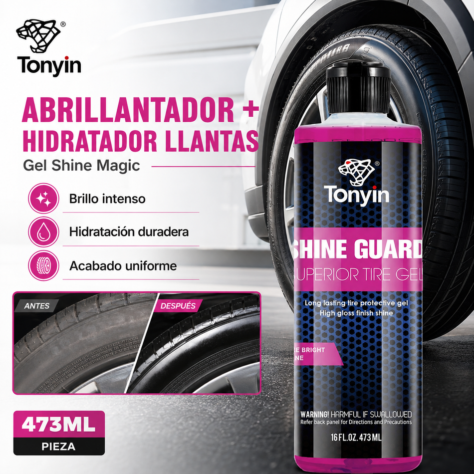 Abrillantador + Hidratador Llantas Shine Guard Tonyin 473ml Pieza - Oscar's Automotive 