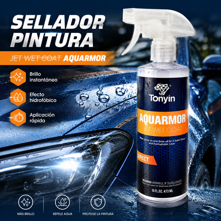 Sellador Pintura Jet Wet Coat Aquarmor Tonyin 473ml Pieza - Oscar's Automotive 