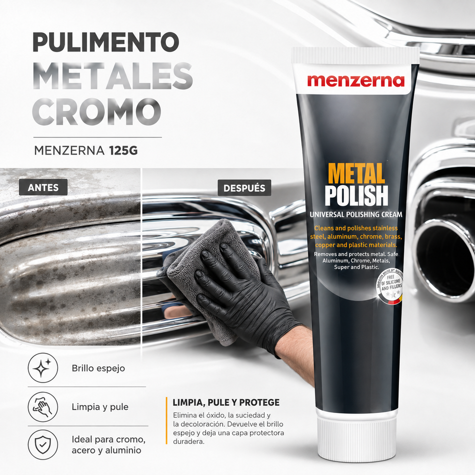 Pulimento Metales Cromo Menzerna 125g Pieza