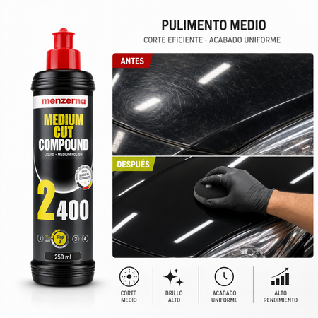 Pulimento Medio Medium Cut Compund 2400 Menzerna 250ml Pieza - Oscar's Automotive 