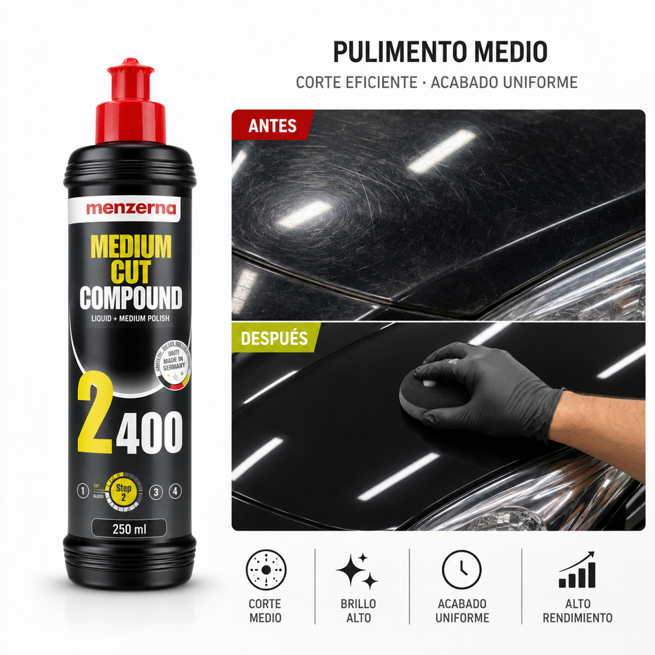 Pulimento Medio Medium Cut Compund 2400 Menzerna 250ml Pieza
