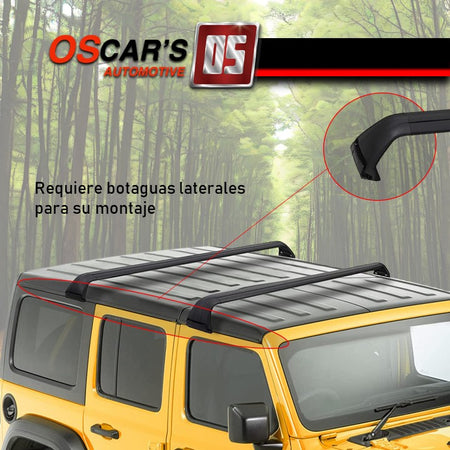 Barras transversales Jeep Wrangler JK/JL 07-20 (requiere botaguas) - Oscar's Automotive 