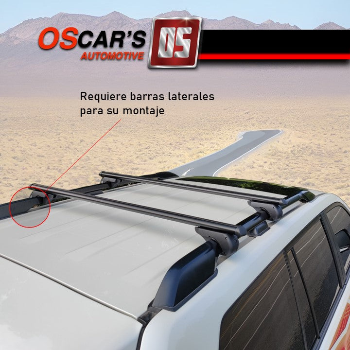 Barras transversales aluminio negro mordaza c/llave - Oscar's Automotive 