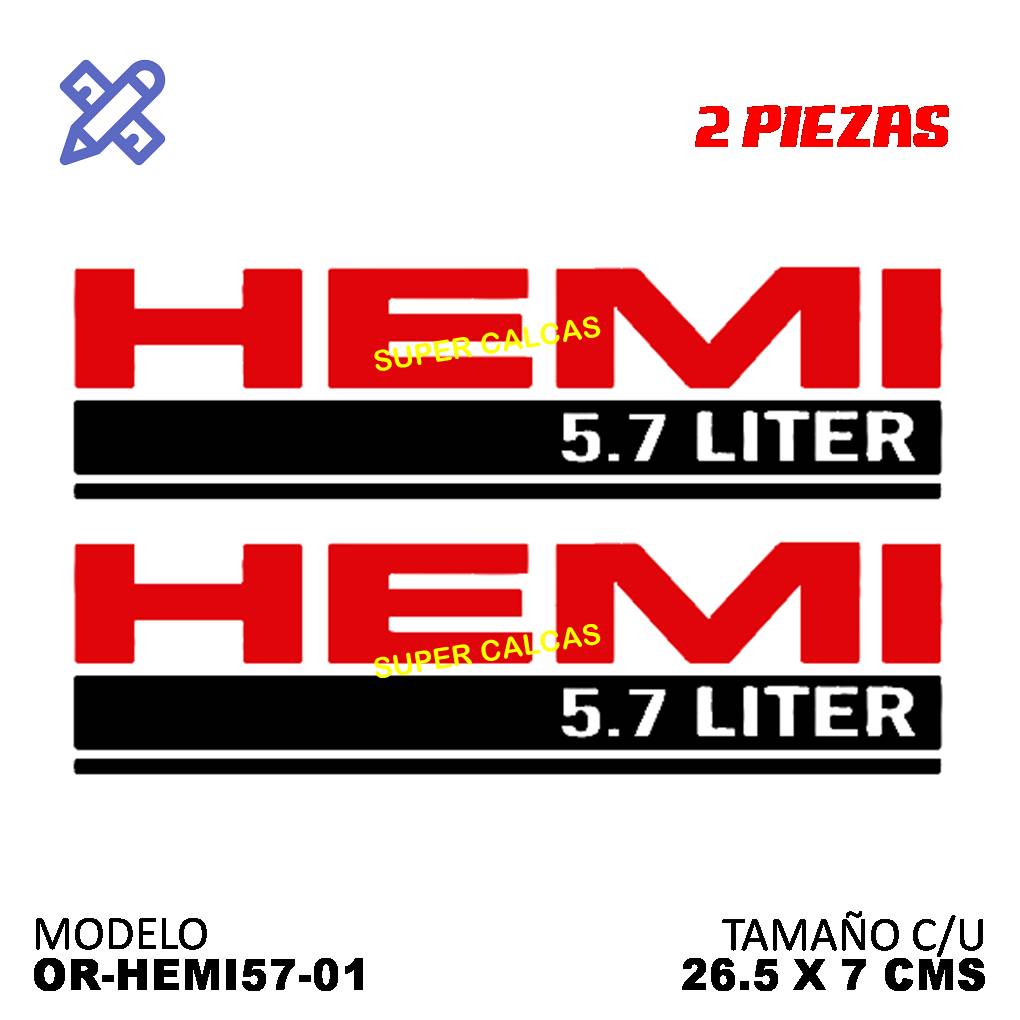 Calcomania HEMI 5.7 liter  2piezas - Oscar's Automotive 