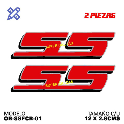 CALCOMANIA SS C/CROMO CEPILLADO 2PIEZAS