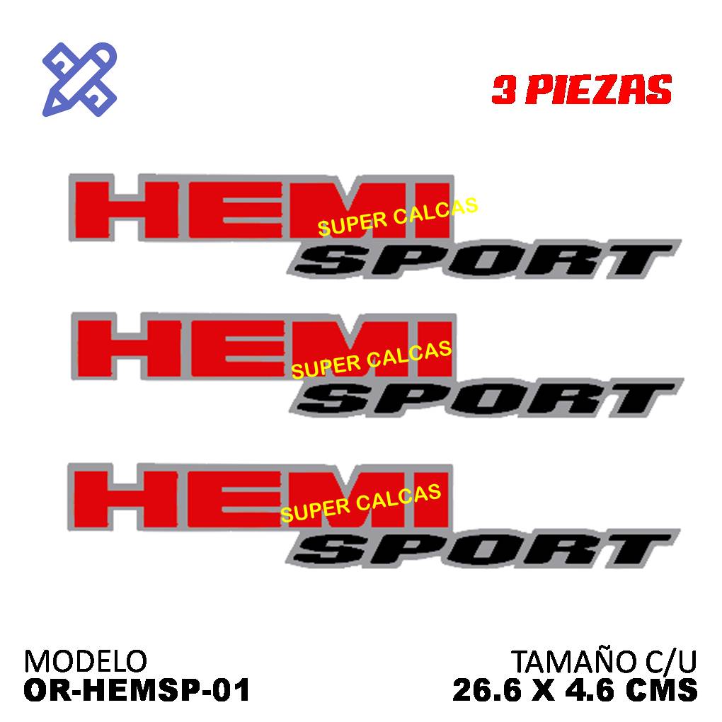 Calcomania HEMI sport 3piezas - Oscar's Automotive 